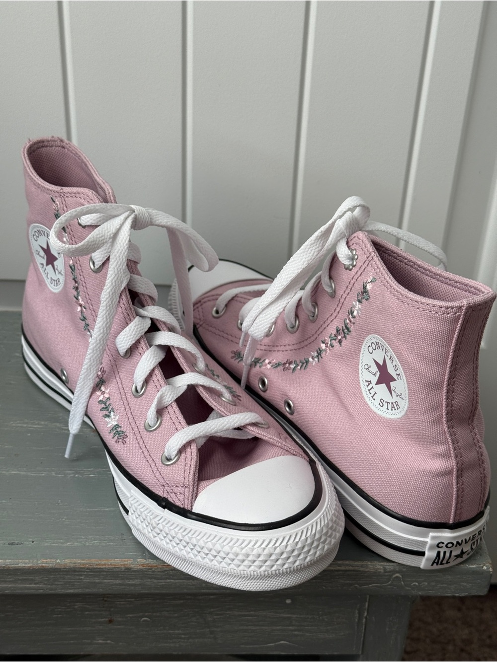 Converse Chuck Taylor All Star High Embroidered Feline Florals Size 6 See Below - Picture 6 of 9